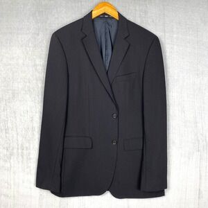 BOSS Wool Blazer Mens 40R Black USA Union Made Tailored Quiet Luxury